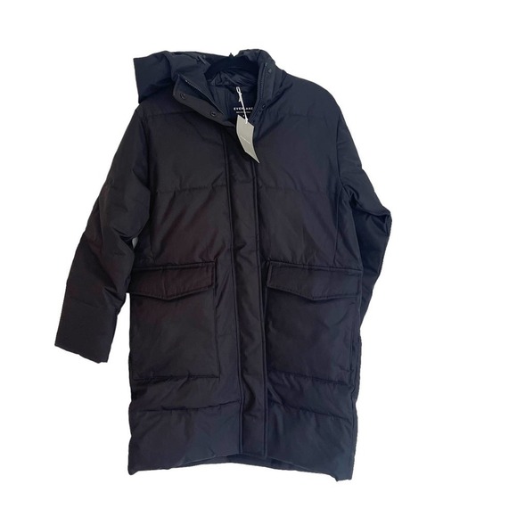 Everlane The ReNew Long Puffer Coat Long Sleeve Black Size Small NWT - Picture 6 of 13